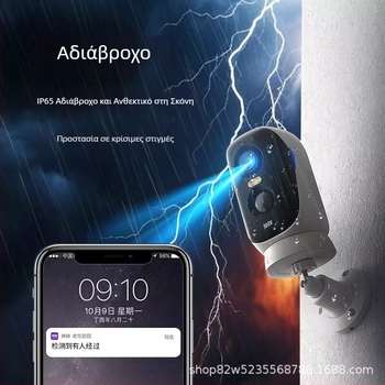 Έξυπνη οικιακή κάμερα παρακολούθησης — 1080p, φακός 2.8mm, νυχτερινή όραση, αποθήκευση νέφους, έλεγχος μέσω εφαρμογής κινητού.