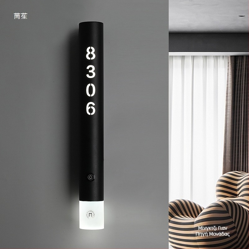 Πινακίδα πόρτας ξενοδοχείου από ανοξείδωτο χάλυβα με φωτισμό, θυροτηλέφωνο, Μην Ενοχλείτε, Check-in, χώρος KTV - Μοντέλο 2ttyttt