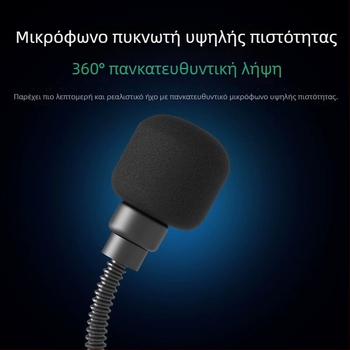 Επιτραπέζιο USB μικρόφωνο για ζωντανή μετάδοση, παιχνίδια και συνεδριάσεις, με θύρα ήχου 3,5 mm