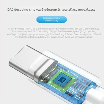 Αντάπτορας ήχου 3,5 mm σε Type-C, καλώδιο ήχου για Android smartphones (Huawei, Xiaomi)