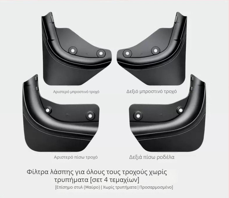 Κάλυμμα φτερού τροχού για Tesla Model 3 και Model Y — εμπρός και πίσω, πλαστικό σώμα, TPE φτερό προστασίας από σκόνη και γρατσουνιές, προσαρμοζόμενη εγκατάσταση