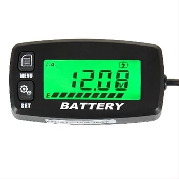 BI008 βολτόμετρο μοτοσικλέτας, 12-48V, συμβατό με πολλές μπαταρίες, LCD με πράσινο φωτισμό, ακρίβεια μέτρησης 0.01V, τετράγωνο περίβλημα