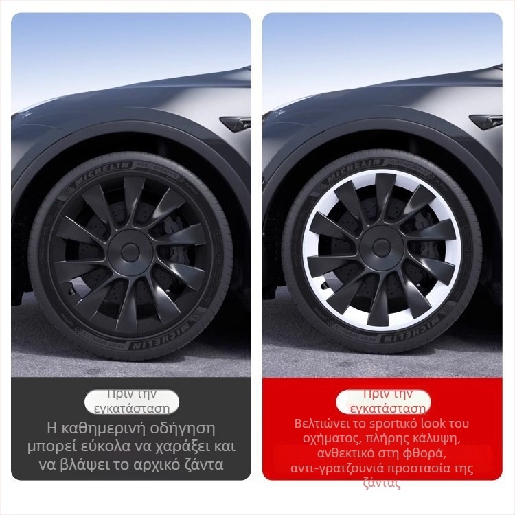 Κάλυμμα κέντρου τροχού για Tesla Model Y με πλήρη κάλυψη, προστασία από γρατζουνιές, εξάρτημα για τροχούς