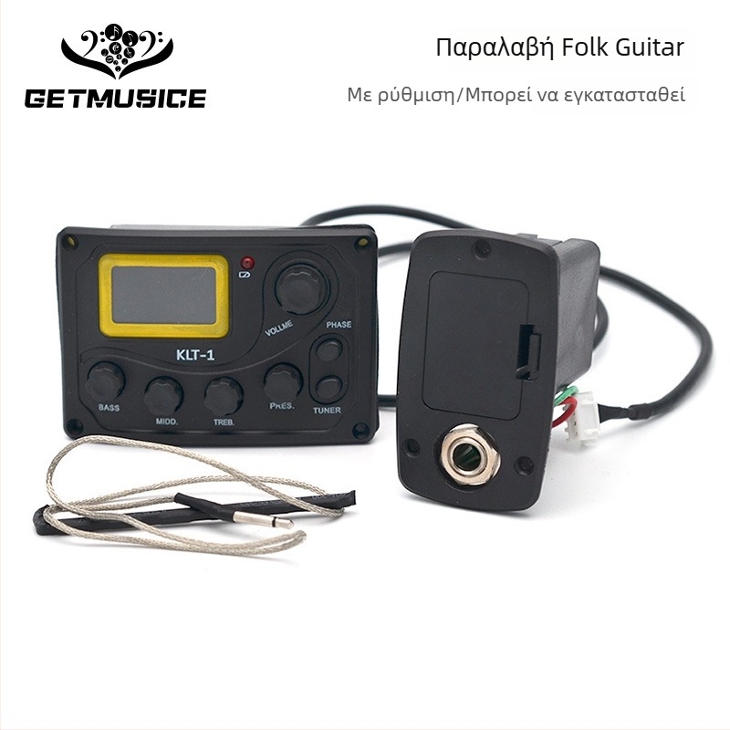 GETMusic KLT-1 EQ Πικάπ Ακουστικής Κιθάρας, 4-ζώνης EQ, Βάρος 130 g