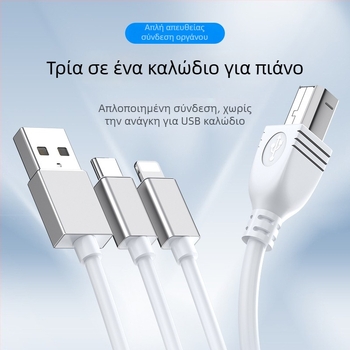 MIDI ήχος διεπαφή για Apple - OTG διαχωριστής Lightning/USB-C, 1 προς 3, αλουμινενιο κράμα, USB 2.0, τσιπ 3959