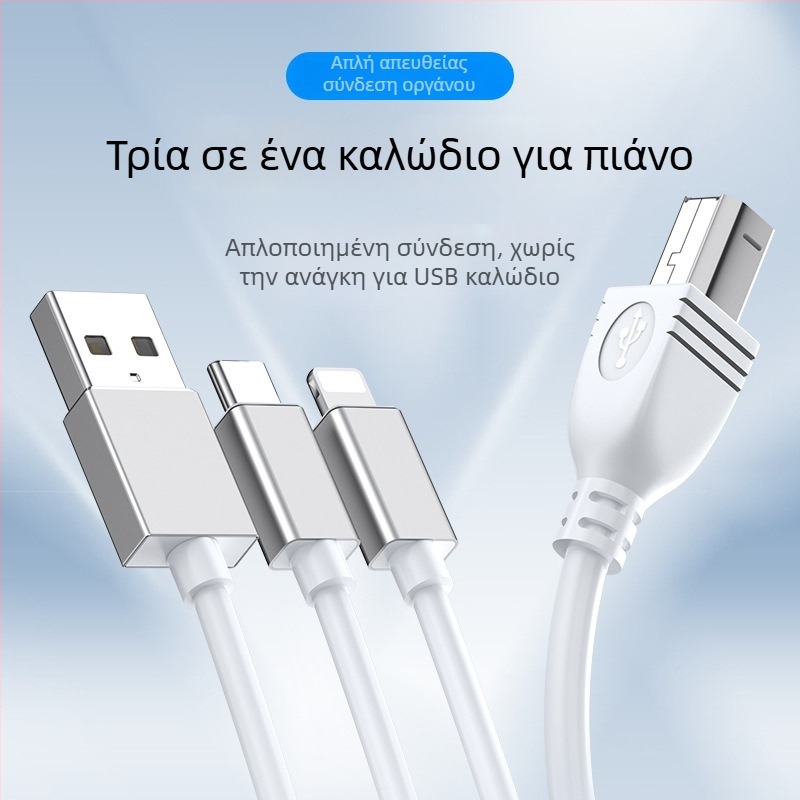 MIDI ήχος διεπαφή για Apple - OTG διαχωριστής Lightning/USB-C, 1 προς 3, αλουμινενιο κράμα, USB 2.0, τσιπ 3959