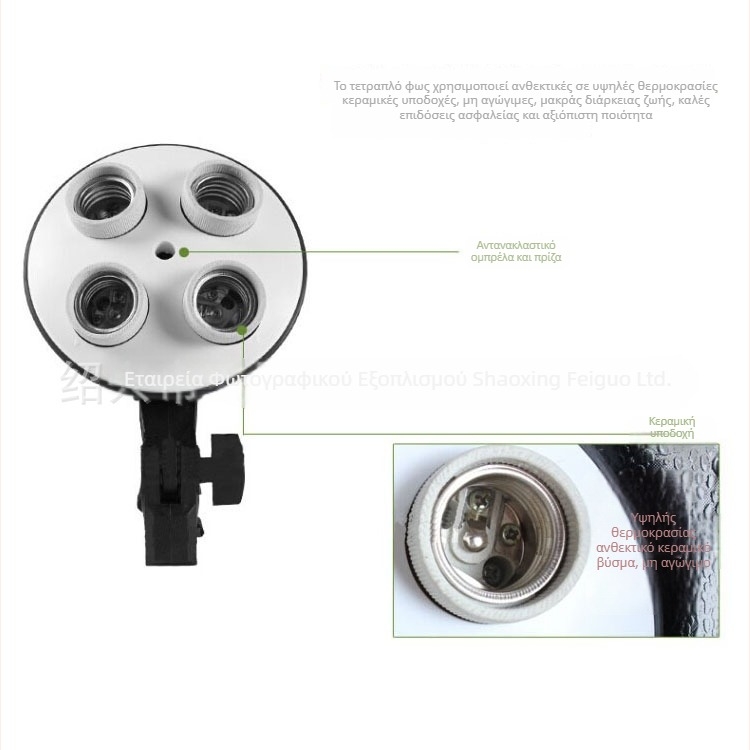 Card Shadow Σετ φωτισμού Softbox με 4 λαμπτήρες – διπλό σετ για στούντιο πορτρέτων