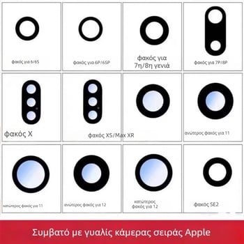 Κρύσταλλο φακού πίσω κάμερας για iPhone 7/8 Plus, X/XS/XS Max και σειρές 11–15