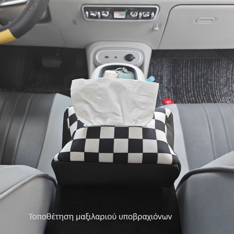 Θήκη χαρτοπετσετών αυτοκινήτου από δέρμα και πολυεστέρα, προσαρμόσιμη, διακόσμηση εσωτερικού αυτοκινήτου
