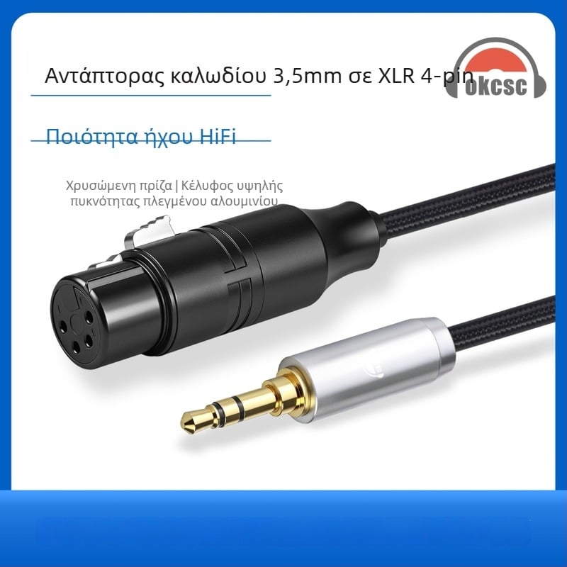 okcsc Καλώδιο προσαρμογής 3,5 mm σε XLR 4-pin, μοντέλο 3MXLRC, χαλκός πυρήνας, μόνο ένα άκρο