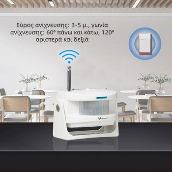 Ασύρματο θυροτηλέφωνο με διαχωρισμένο υπέρυθρο αισθητήρα τοίχου και συναγερμό κατά της κλοπής, μοντέλο K06-AC, 220V, λειτουργία επικοινωνίας, 60 ήχοι κλήσης
