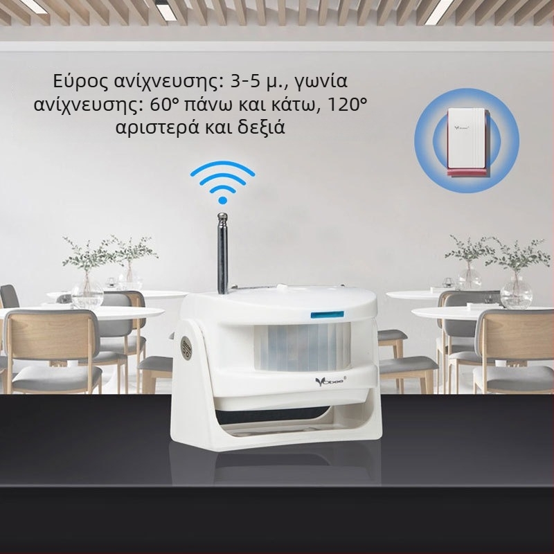 Ασύρματο θυροτηλέφωνο με διαχωρισμένο υπέρυθρο αισθητήρα τοίχου και συναγερμό κατά της κλοπής, μοντέλο K06-AC, 220V, λειτουργία επικοινωνίας, 60 ήχοι κλήσης