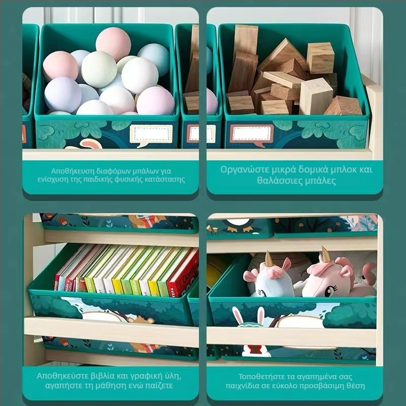 Ξύλινο ράφι παιχνιδιών για παιδιά Bear Beth — καρτούν στιλ, εκτύπωση λογότυπου διαθέσιμη, προσαρμογή