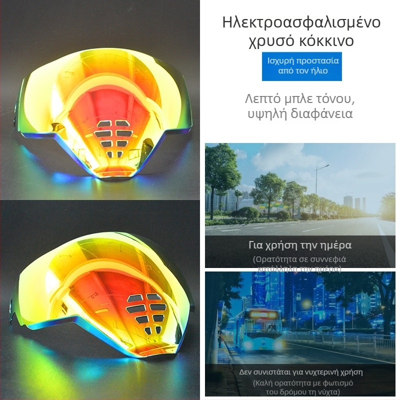 Φακός κράνους Ghost Face Airflite — HD ηλεκτροπλατιμένος φακός, ημερήσια-νυχτερινή συμβατότητα, αξεσουάρ κράνους