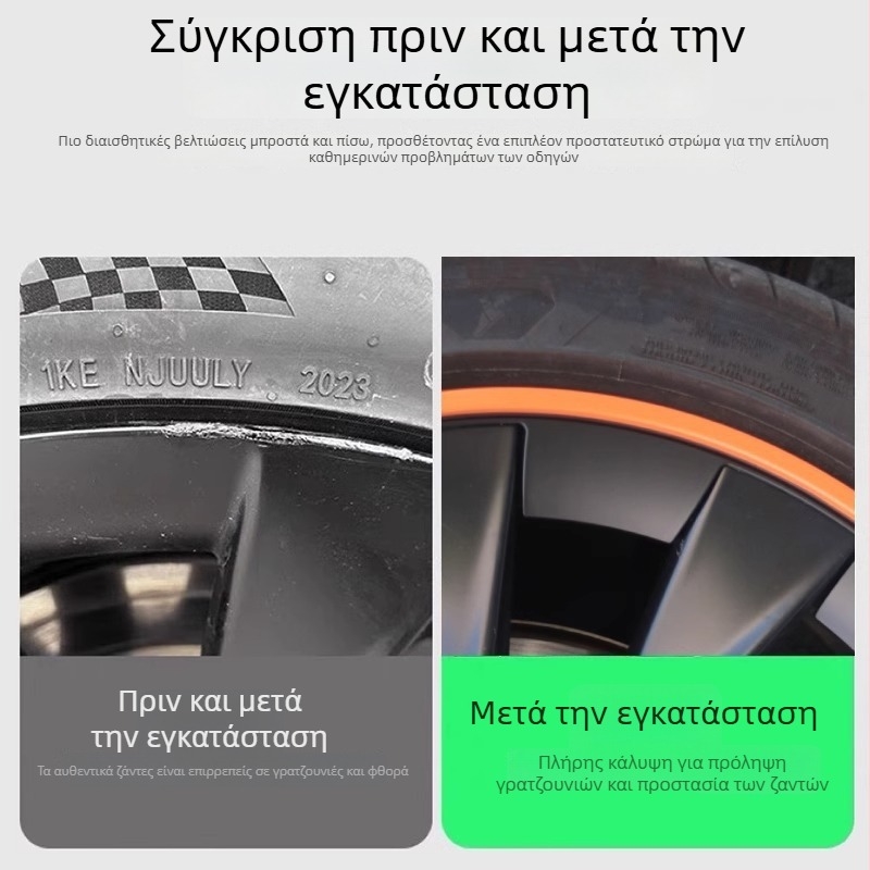 Δαχτυλίδι προστασίας καλύμματος τροχού για Tesla Model Y, ανθεκτικό στις γρατζουνιές, τροποποίηση εμφάνισης, πλαστικό