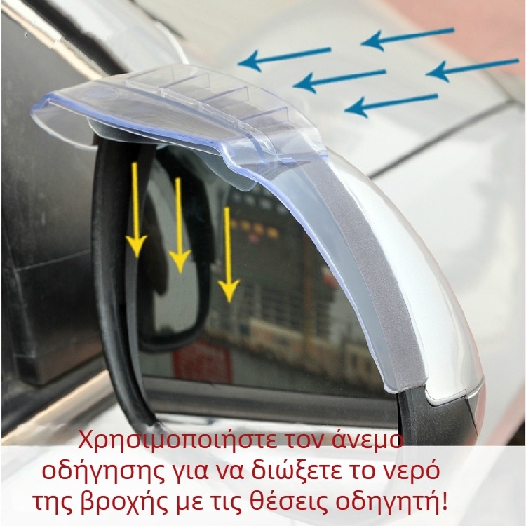 Shengbin PVC Rain Eyebrow για καθρέφτη αυτοκινήτου με αεραγωγό και εξαερισμό — κατάλληλο για όλα τα μοντέλα, τοποθέτηση με αυτοκόλλητο, δυνατότητα προσαρμογής