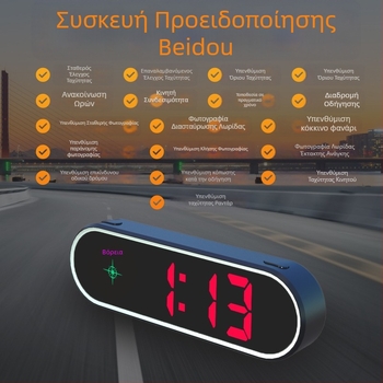 Ασύρματο HUD αυτοκινήτου με head-up display, Beidou και GPS είσοδο, USB τροφοδοσία, μοντέλο K15, τύπος 005, καθολική συμβατότητα