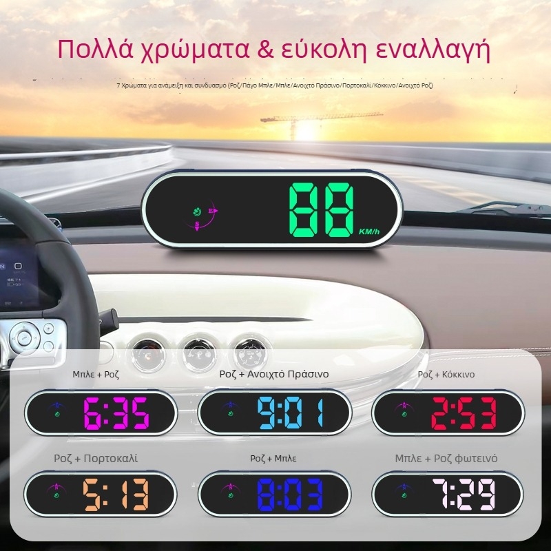 Ασύρματο HUD αυτοκινήτου με head-up display, Beidou και GPS είσοδο, USB τροφοδοσία, μοντέλο K15, τύπος 005, καθολική συμβατότητα