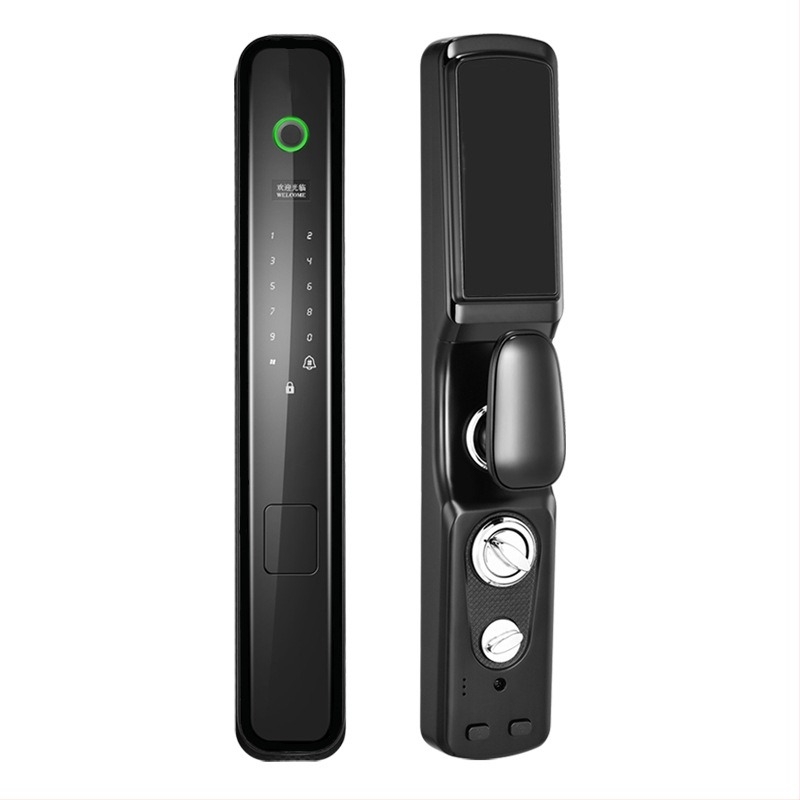 Έξυπνη κλειδαριά με αποτύπωμα και ορατό μάτι πόρτας, μοντέλο Z29; αποθηκεύει 100 αποτυπώματα; έως 100000 ξεκλειδώσεις; χρόνος σάρωσης <0.025s; 1:1 αντιστοίχιση