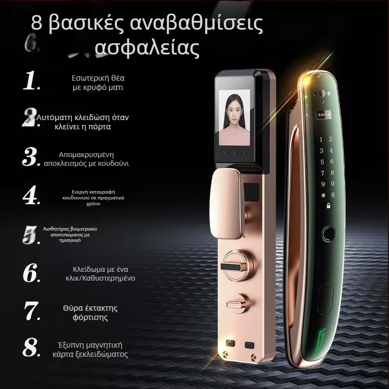 Έξυπνο κλείδωμα WS106 με αποθήκευση 200 δακτυλικών αποτυπωμάτων, πάνω από 10 000 ξεκλειδώσεις, σάρωση <1 s, ψευδής αναγνώριση <0.1%