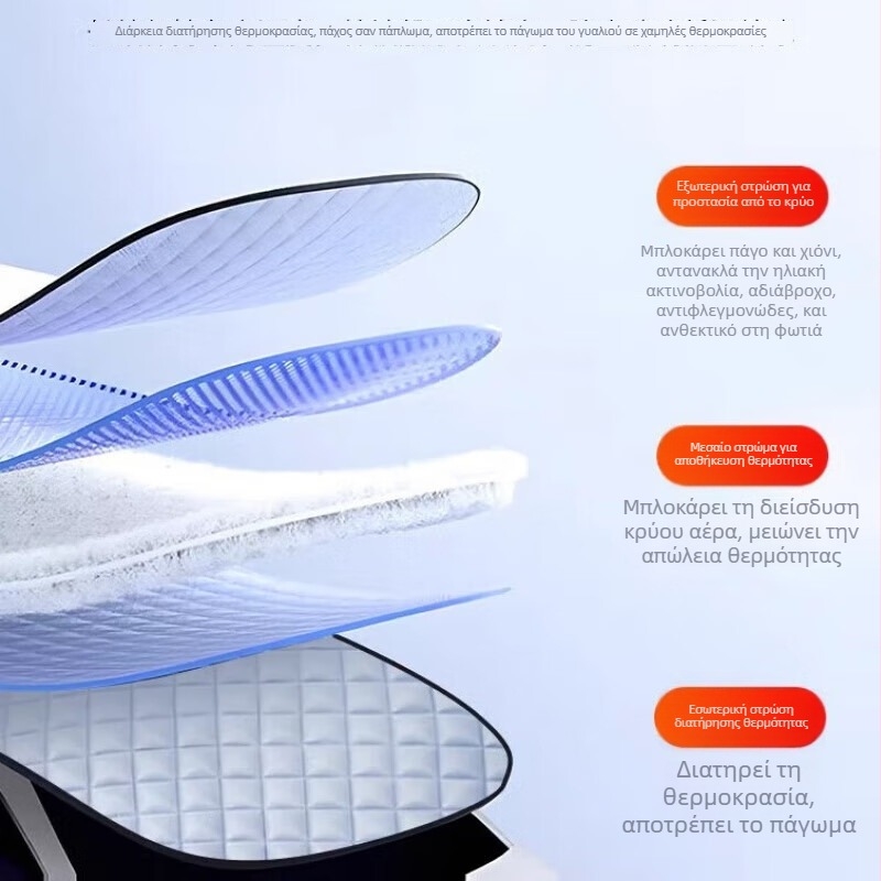 Master's Crown Κάλυμμα Μπροστινού Παρμπρίζ Αυτοκινήτου, Παχύ Oxford Ύφασμα, Τηλεσκοπική Εγκατάσταση, Ευρεία Συμβατότητα