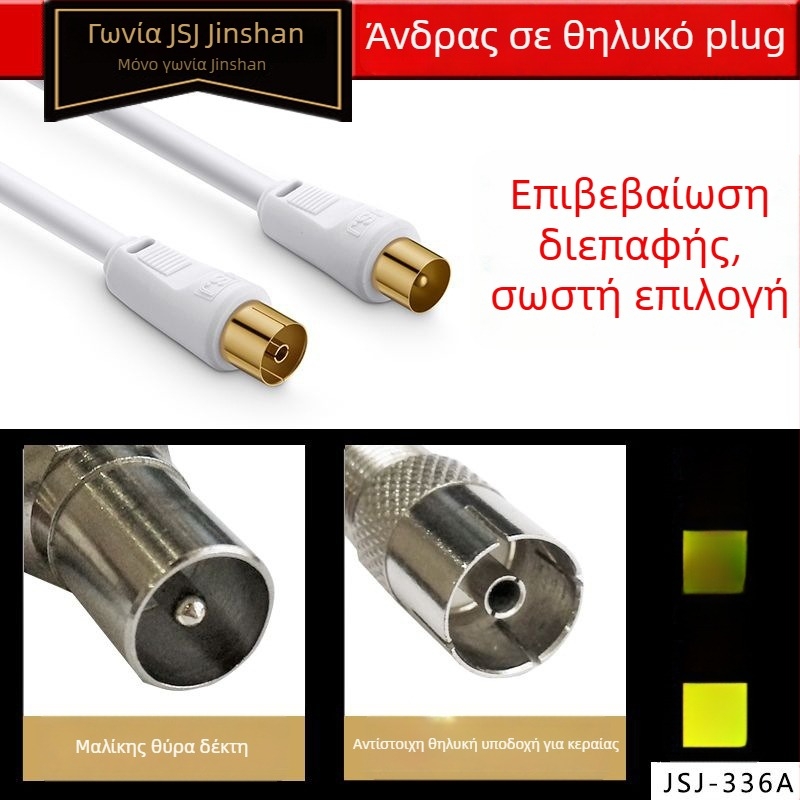 Καλώδιο σήματος τηλεόρασης υψηλής ευκρίνειας με F-συνδετήρα, για Set-Top Box σε τηλεόραση, PVC περίβλημα, RoHS πιστοποιημένο, για ήχο-βίντεο