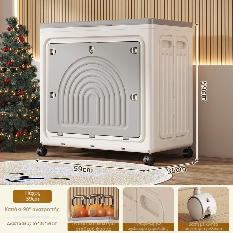 Gassner πλαστικό πτυσσόμενο κουτί αποθήκευσης με αναδιπλούμενο καπάκι – χωρίς εγκατάσταση, μεγάλη χωρητικότητα για ρούχα, κουβέρτες και παιχνίδια