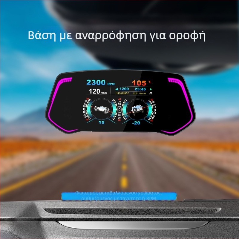OBD LCD πάνελ οργάνων, μοντέλο TCA02, τροφοδοσία μέσω OBD διεπαφής, είσοδος σήματος OBD, βάρος 327 g