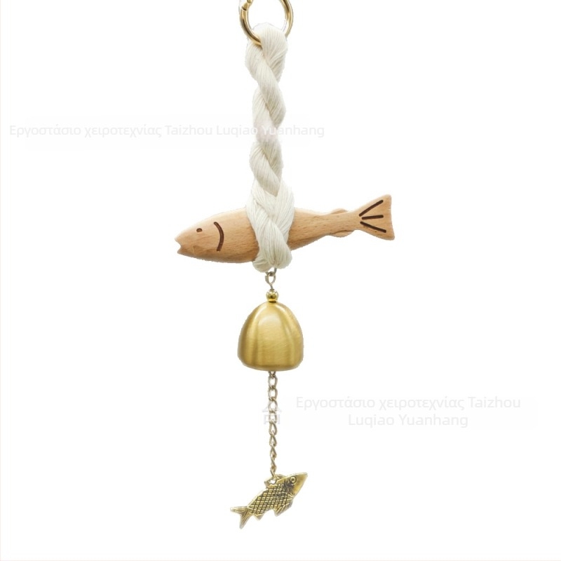 Ξύλινος κρεμαστός τοίχου σε σχήμα ψαριού, χειροποίητος, κορεακό στυλ, κατάλληλο ως δώρο