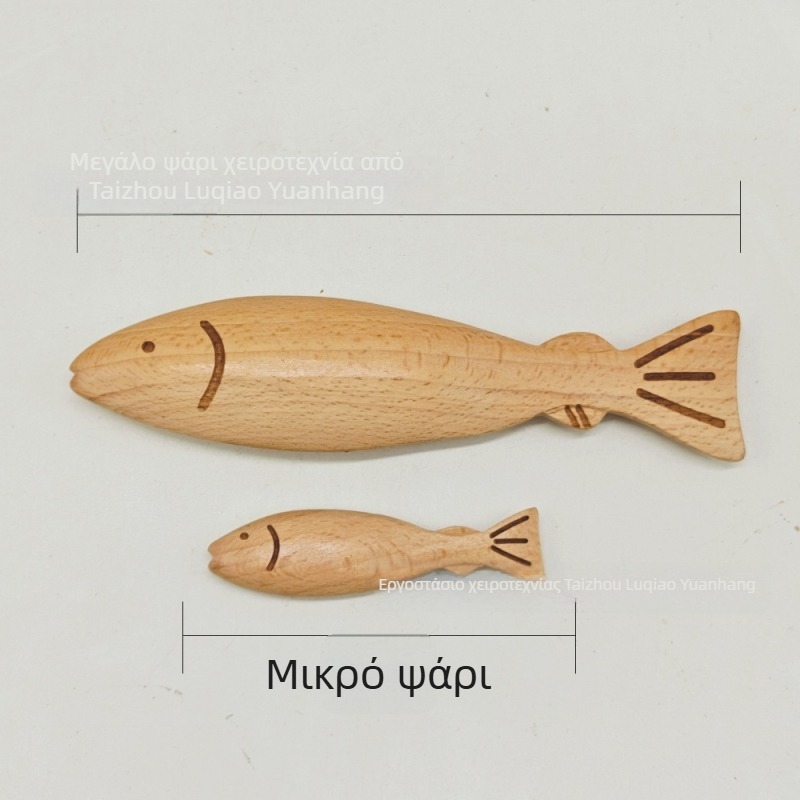 Ξύλινος κρεμαστός τοίχου σε σχήμα ψαριού, χειροποίητος, κορεακό στυλ, κατάλληλο ως δώρο