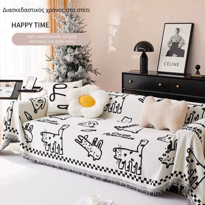 Κάλυμμα καθίσματος από Chenille, INS στυλ, εκτύπωσεις με κινούμενα σχέδια, μονοκομματικό σχέδιο, για όλες τις εποχές