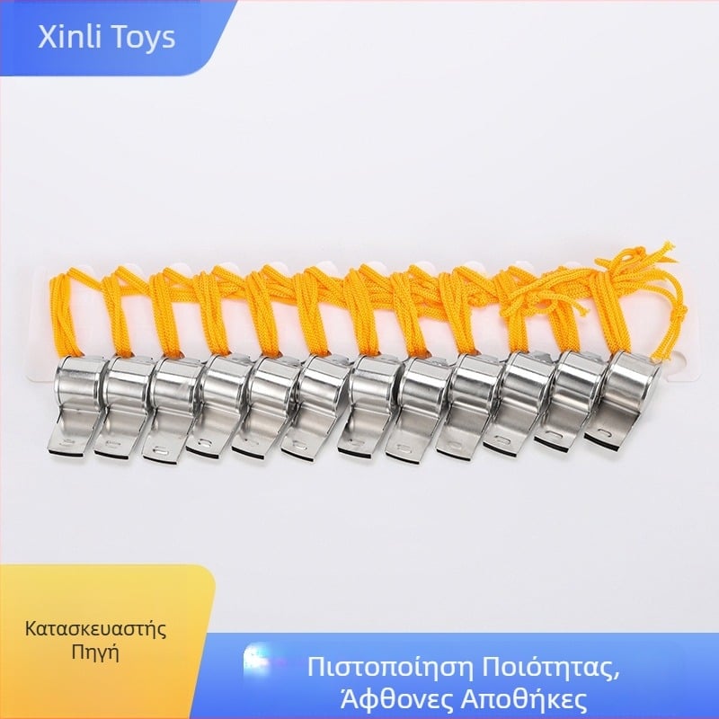 Μεταλλική σφυρίχτρα με κορδόνι, φορητή σφυρίχτρα διαιτητή, προσαρμοσμένο λογότυπο, κουτί 2000 τεμάχια