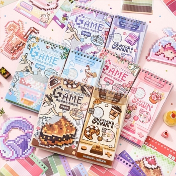 Σετ αυτοκόλλητων Pixel Mosaic - Xinmo, Χαρτί, Γλυκό στυλ, Χειροποίητο: αυτοκόλλητα, εκτύπωση, πλήρης χειροτεχνία, Μοντέλο Xinmo--Bean Mosaic Game Machine 2.0, Unisex