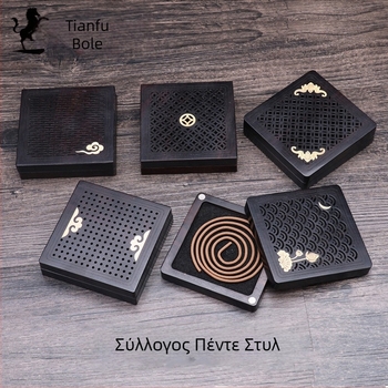 Διαχύτης αρωμάτων αυτοκινήτου από έβενο ξύλο, ζεν στυλ, με διάτρητο σχέδιο για κεντρική κονσόλα