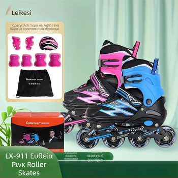 Rex inline πατίνια για αρχάριους, unisex, πλήρες σετ, PU τροχοί, μονή σειρά, επάνω υλικό PU+δίχτυ, σόλα καουτσούκ