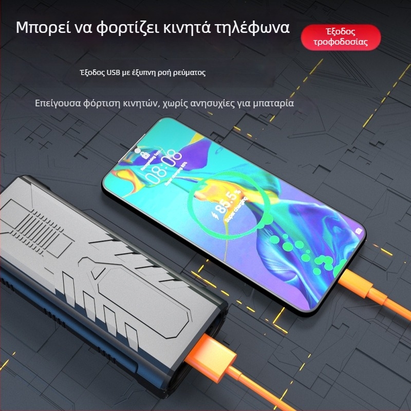 Φως μπροστινό ποδηλάτου και φακός 2-σε-1, LED 5W, επαναφορτιζόμενο με μπαταρία 800 mAh, αδιάβροχο