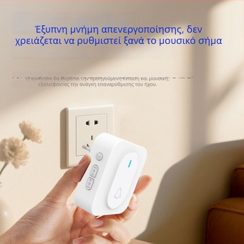 Ασύρματο κουδούνι πόρτας με διπλό δέκτη, μακρινή εμβέλεια, 36 ήχοι κλήσης, 110–220 V AC, τροφοδοσία με πρίζα ή μπαταρία
