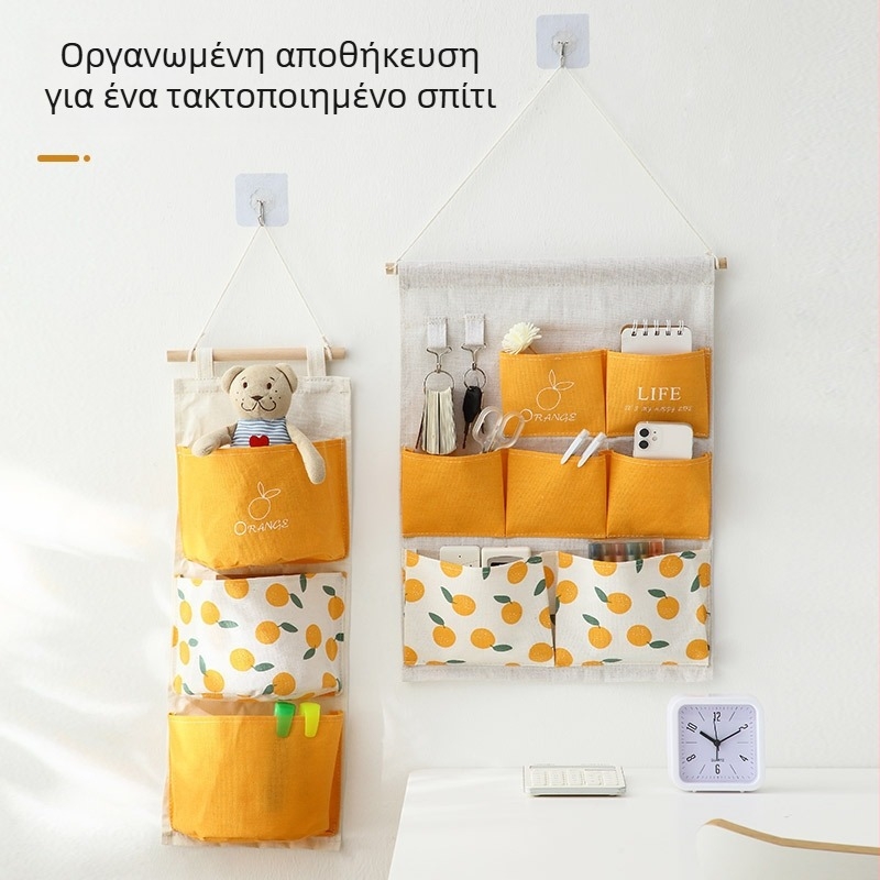 Κρεμαστή τσάντα αποθήκευσης με τοίχο-οργανωτή από βαμβάκι και λινό, με πολλαπλές τσέπες (3, 7, 11 ή 12 τσέπες)