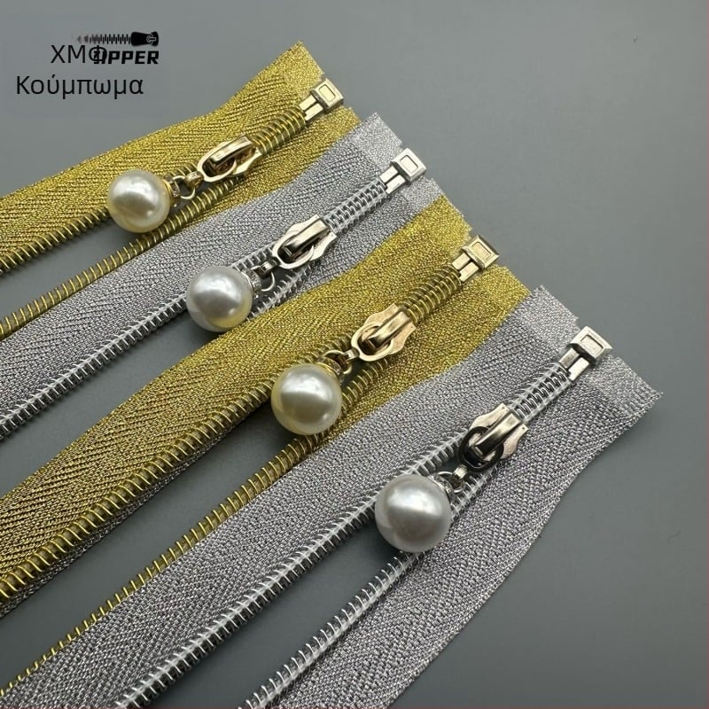 Νάιλον φερμουάρ με ηλεκτροπλατιωμένη επικάλυψη, κρεμαστό με σχέδιο μαργαριταριού, άνοιγμα-κλείσιμο; Μάρκα Baiheng Zipper Factory