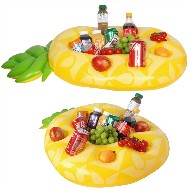 Φουσκωτός δίσκος ποτών πισίνας με σχέδιο ανανά - PVC φιλικό προς το περιβάλλον, πλωτός δίσκος για ποτά