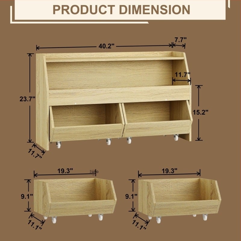 Ξύλινο πολυεπίπεδο ράφι αποθήκευσης παιχνιδιών για παιδιά, με μεγάλη χωρητικότητα, φορητό δάπεδο-στάσιμο ντουλάπι αποθήκευσης για το παιδικό δωμάτιο