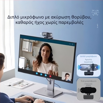 Έξυπνη PTZ HD επιτραπέζια κάμερα με αισθητήρα 8MP, USB 2.0, ενσωματωμένο μικρόφωνο, χωρίς οδηγούς, κατάλληλη για διαδικτυακά μαθήματα και ζωντανή μετάδοση