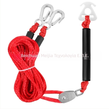 Σχοινί ρυμούλκησης με τροχαλία και διπλό γάντζο, πολυαιθυλένιο + αφρός, κλιπ ανοξείδωτης 316 – ρυμούλκηση γιοτ/μηχανοκίνητου σκάφους