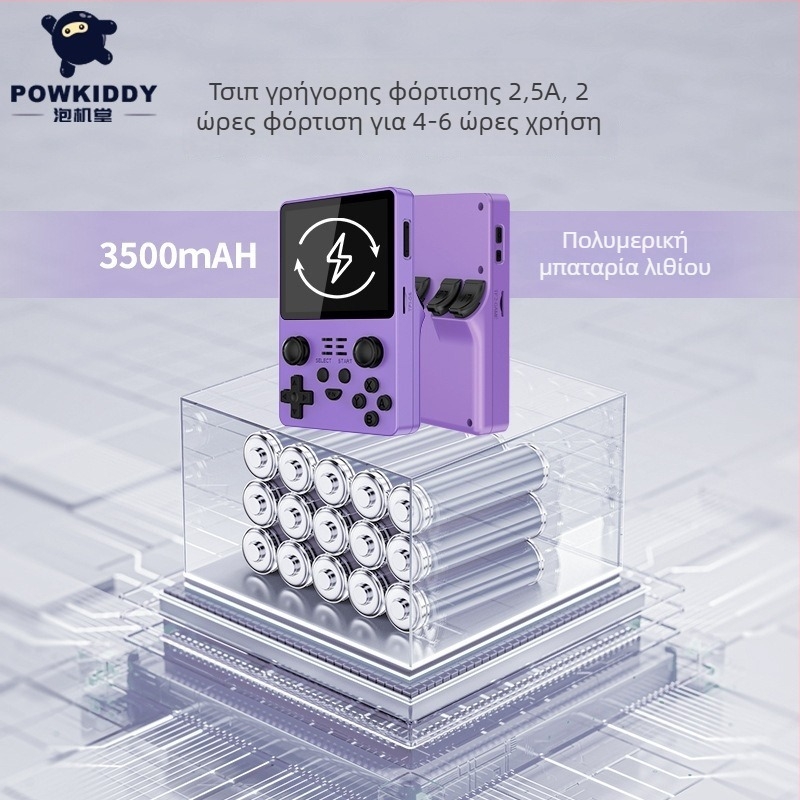 POWKIDDY φορητή κονσόλα παιχνιδιών με Linux OS, μνήμη 1GB/64GB/128GB/256GB, USB διεπαφή και 3,5 mm υποδοχή ήχου