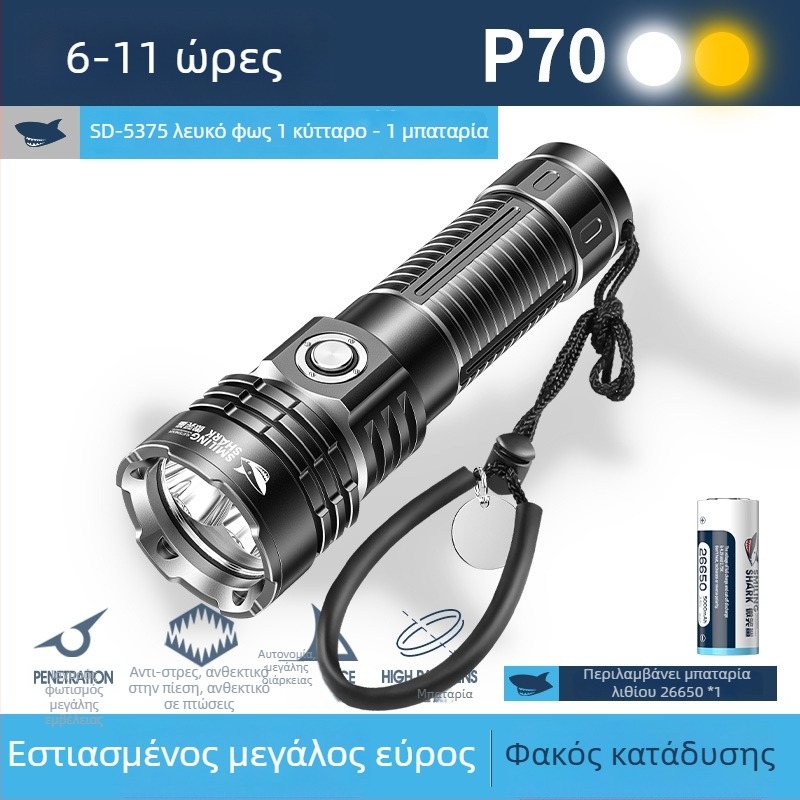 Επαναφορτιζόμενος υποβρύχιος φακός κατάδυσης – LED, Αλουμινένιο κράμα, 800 mAh, εμβέλεια 100–200 m