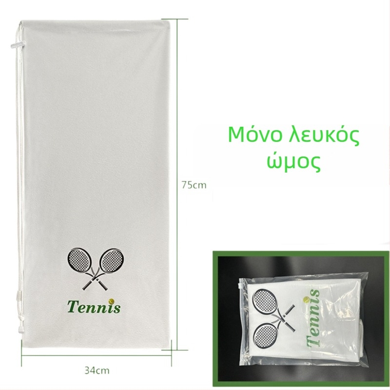 Τσάντα ρακέτας τένις με κορδόνι κλεισίματος και ιμάντα ώμου, μεγάλη χωρητικότητα, εκτυπωμένο σχέδιο