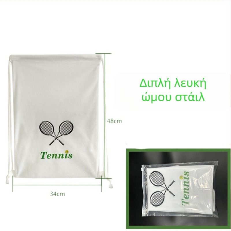 Τσάντα ρακέτας τένις με κορδόνι κλεισίματος και ιμάντα ώμου, μεγάλη χωρητικότητα, εκτυπωμένο σχέδιο