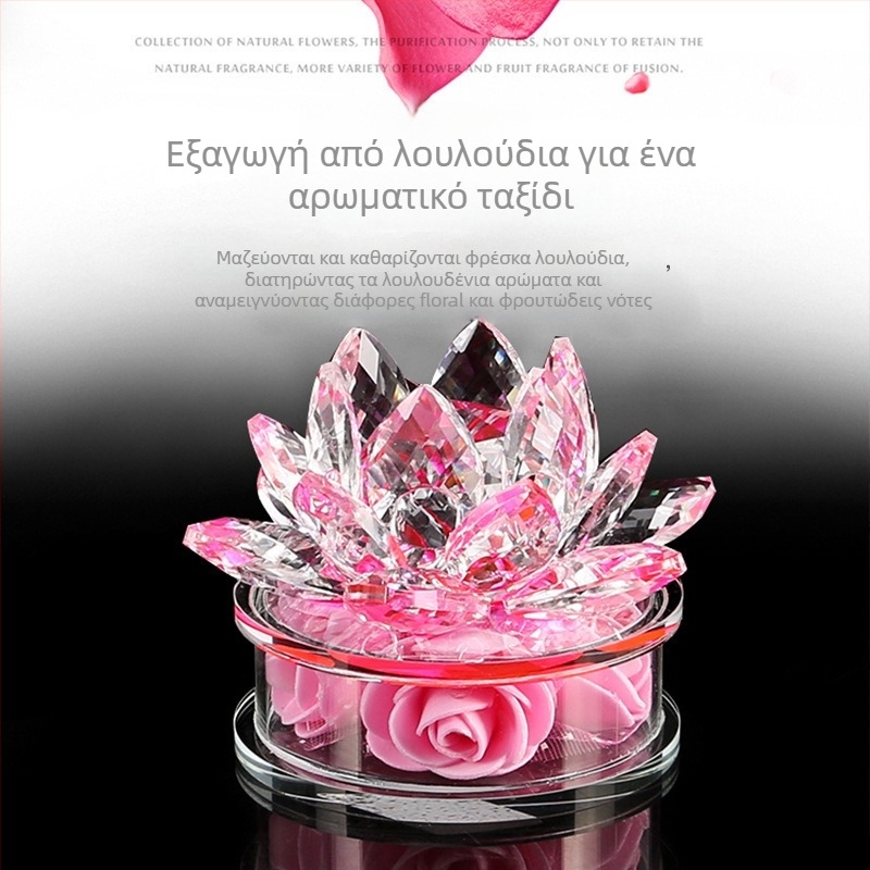 Δοχείο αρωματισμού αυτοκινήτου με βάση από κρύσταλλο λωτού, κρυστάλλινη χειροτεχνία, διακοσμητικό αρωματοθεραπείας — Μάρκα: Hanguan; Ιδιωτικό εμπορικό σήμα: Όχι