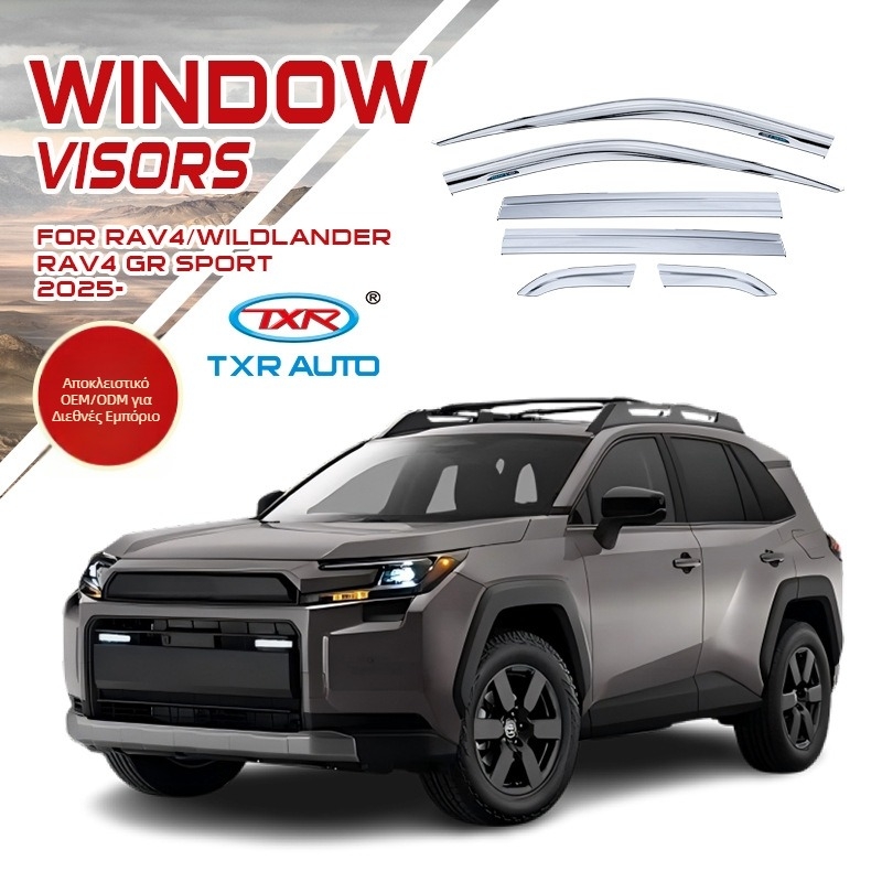 Ακρυλικό προστατευτικό ήλιου-βροχής για Toyota RAV4 2025 Wilanda – αυτοκινήτου ειδική εγκατάσταση με κόλλα, σετ 6 τεμάχια