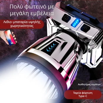 LED φακός κεφαλής, επαναφορτιζόμενος, αδιάβροχος, 2000mAh, εμβέλεια 200–500 m